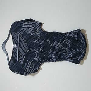 BKE Women's Short Sleeve Zebra Print Burnout Top